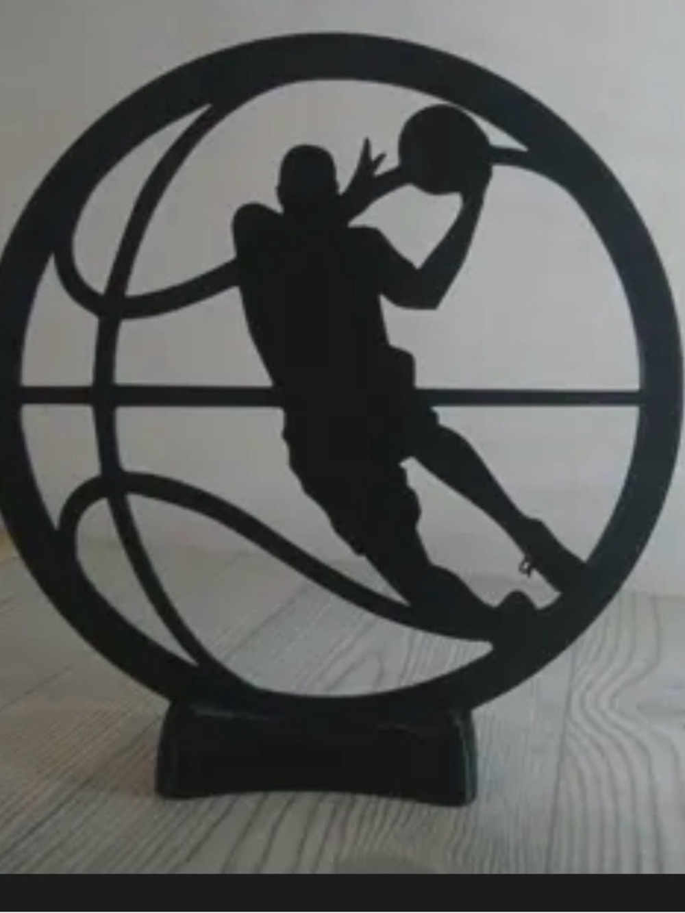 Black Basketball Player Silhouette Table Decor 3d printed